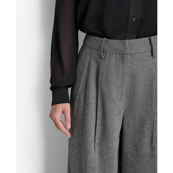DKNY Women’s High-Rise Wide-Leg Dress Pants Gray Size 12 MSRP $109 - Picture 4 of 5